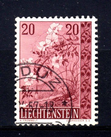 1957 - LIECHTENSTEIN - 20r. ALBERI E ARBUSTI - USATO - LOTTO/32120