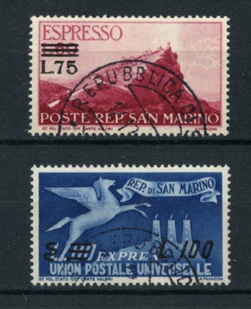 1957 - LOTTO/17566 - SAN MARINO - ESPRESSI SOPRASTAMPATI 2v. - USATI