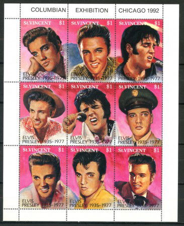 1992 - ST. VINCENT - LOTTO/20075 - ELVIS PRESLEY 9v. - NUOVI