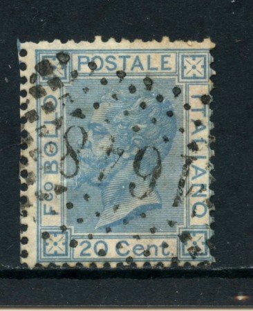 1867 - REGNO - 20 cent. CELESTE VITTORIO EMANUELE II° USATO - LOTTO/26403