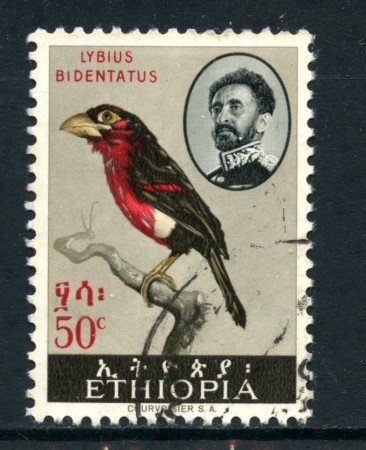 1962 - ETHIOPIA - 50c. UCCELLI BARBU - USATO - LOTTO/28722