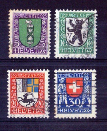 1925 - LOTTO/SVI221CPU - SVIZZERA - PRO JUVENTUTE 4v. - USATI