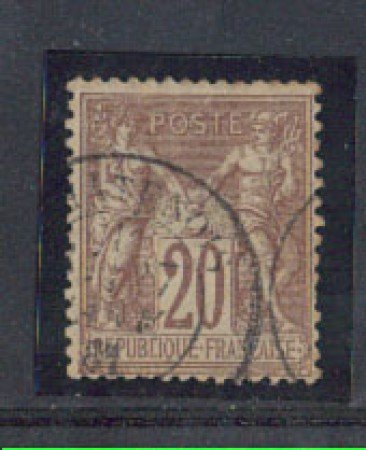 1876/81 - LOTTO/1850A - FRANCIA - 20c. BRUNO ROSSO