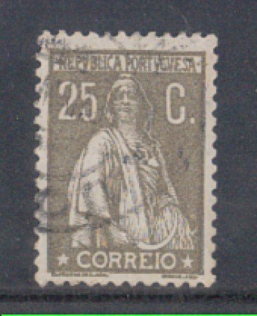 1925 - LOTTO/9676DU - PORTOGALLO - 25c. GRIGIO - USATO
