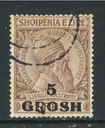 1914 - ALBANIA - 5gr. su 1f. BRUNO SEPPIA - USATO - LOTTO/29616