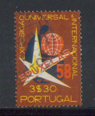 1958 - LOTTO/9763BU - PORTOGALLO - 3,30e. EXPO BRUXELLES - USATO
