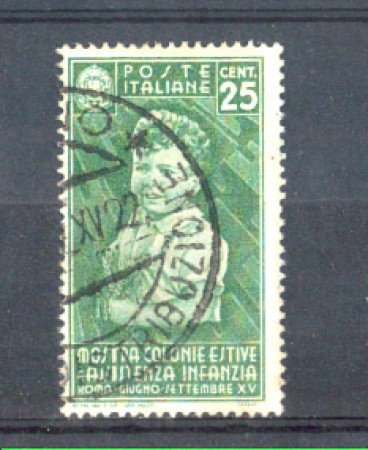 1937 - LOTTO/REG408U - REGNO - 25c. COLONIE ESTIVE - USATO