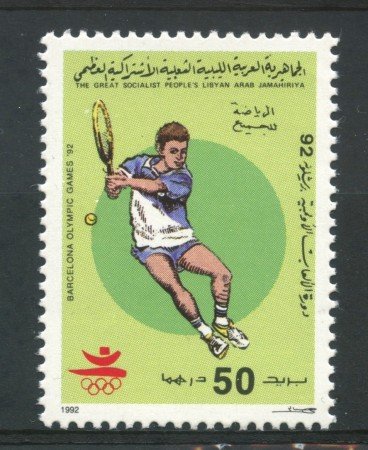 1992 - LIBIA - 50d. OLIMPIADI TENNIS - NUOVO - LOTTO/29290