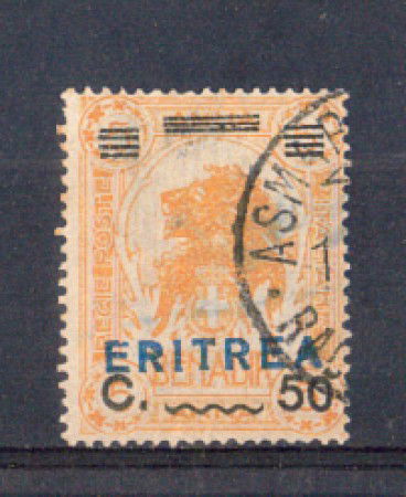 1924 - LOTTO/ERIT85U - ERITREA - 50c. su 5 anna GIALLO - USATO
