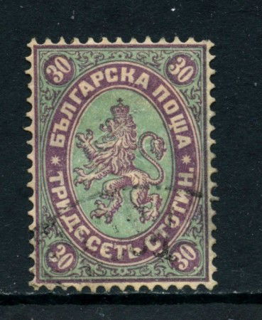 1882/85 - BULGARIA - 30 s. VIOLETTO - USATO - LOTTO/27106