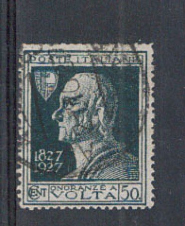 1927 - LOTTO/REG211UDA - REGNO -  50c. A. VOLTA VARIETA'