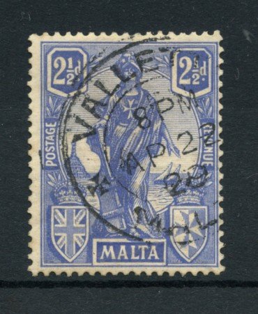 1922 - LOTTO/14466 - MALTA - 2,5p. ALLEGORIE - USATO