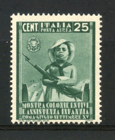 1937 - REGNO -  POSTA AEREA 25 Cent.  COLONIE ESTIVE - NUOVO - LOTTO/31712