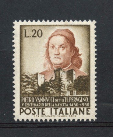 1951 - REPUBBLICA - 20 LIRE P. VANNUCCI  DETTO IL PERUGINO - NUOVO - LOTTO/30324