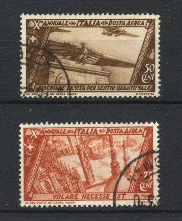 1932 - REGNO - LOTTO/47470 - POSTA AEREA - MARCIA SU ROMA 2v. USATI