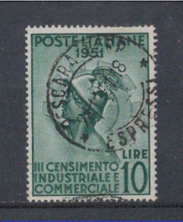 1951 - LOTTO/6160U - REPUBBLICA - 10 LIRE CENSIMENTO USATO