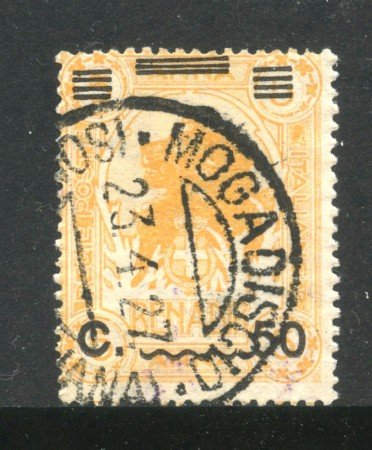 1906 - SOMALIA - LOTTO/24763 - 50c. SU 5 c. GIALLO - USATO