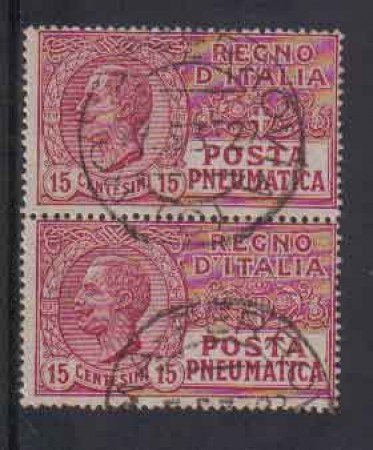 1927 - LOTTO/REGPN12UC - REGNO - POSTA PNEUMATICA 15c. COPPIA US