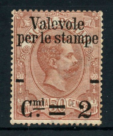 1890 - REGNO - 2cent. su 50c. CARMINIO - PACCHI SOPRASTAMPATI - NUOVO S/G - LOTTO/26438