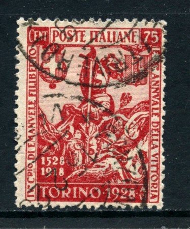 1928 - REGNO - 75c. EMANUELE FILIBERTO - USATO - LOTTO/27062