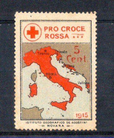 ITALIA - 1915 - LOTTO/1748 - 5c. PRO CROCE ROSSA