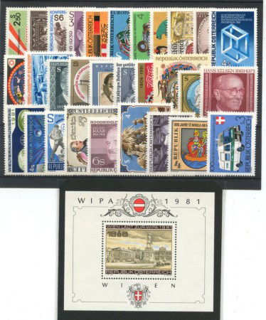 1981 - AUSTRIA - LOTTO/43671 - ANNATA COMPLETA 30v.+ 1 FOGLIETTO  NUOVI