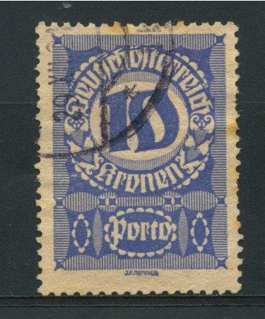 1920 - LOTTO/14285 - AUSTRIA - SEGNATASSE 10k. CARTA GRIGIA - USATO