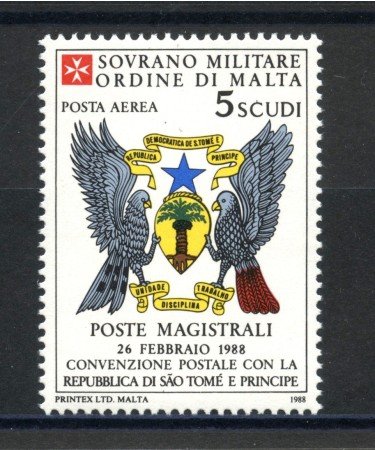 1988 - SOVRANO MILITARE DI MALTA - LOTTO/39289 - POSTA AEREA S.TOME' E PRINCIPE - NUOVO