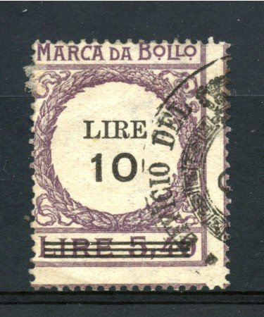 1920 - REGNO - MARCA DA BOLLO DA 10 LIRE su 5,40 VIOLA - LOTTO/32460
