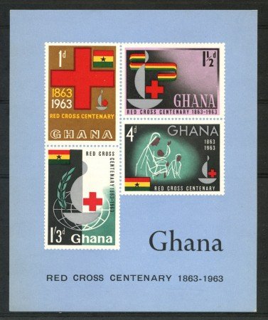 1963 - GHANA - CENTENARIO CROCE ROSSA - FOGLIETTO NUOVO - LOTTO/29520
