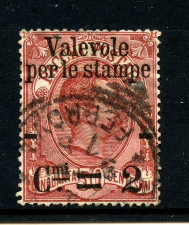 1890 - REGNO - LOTTO/43322 - 2 CENT. SU 50 CENT. VALEVOLE PER LE STAMPE - USATO