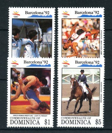 1992 - DOMINICA - OLIMPIADI BARCELLONA 4V. - NUOVI