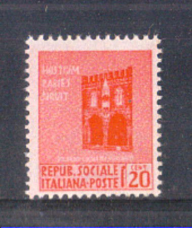 1944 - LOTTO/RSI496N - RSI - 20c. MONUMENTI DISTRUTTI - NUOVO