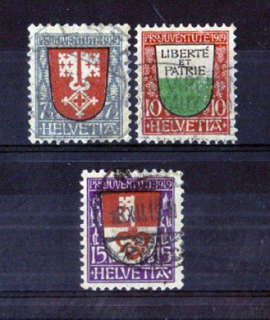 1919 - LBF/2829 -  SVIZZERA - PRO JUVENTUTE 3v. - USATI