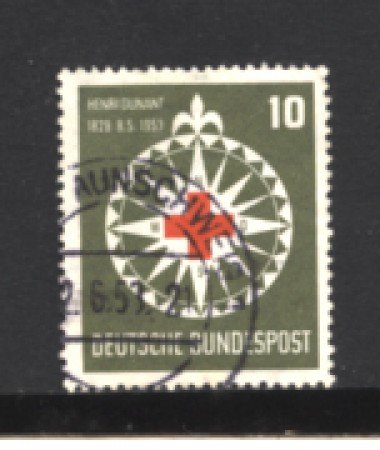 1953 - LOTTO/10498U - GERMANIA FEDERALE - 10p. HENRY DUNANT - USATO