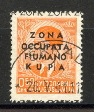 1941 - ZONA FIUMANO KUPA - LOTTO/39807 - 50p. ARANCIO - USATO