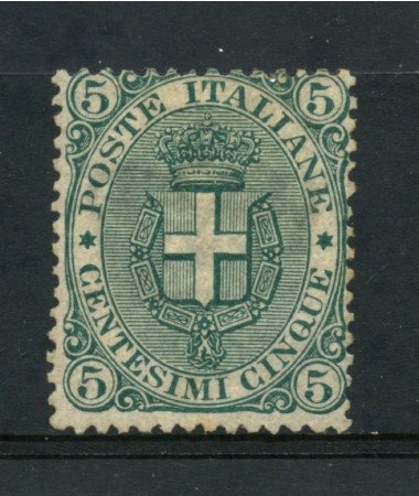 1891 - REGNO - 5 cent. VERDE STEMMA - LINGUELLATO - LOTTO/11578