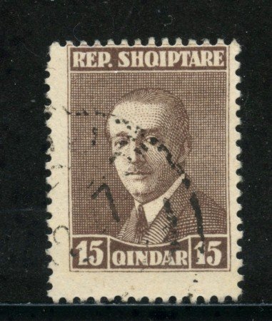 1925 - ALBANIA - 15q. BRUNO AHMED ZOGOU - USATO - LOTTO/29624