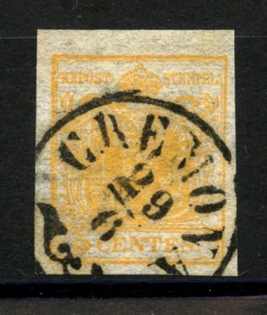 1850 - LOMBARDO VENETO. - LOTTO/40179 - 5 cent. GIALLO OCRA - USATO