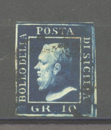 1859 - REGNO DELLE DUE SICILIE - LOTTO/40255 - 10 Grana AZZURRO CUPO - USATO