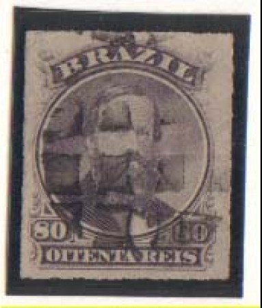 1876 - LOTTO/3036 - BRASILE - 80r. VIOLETTO/NERO