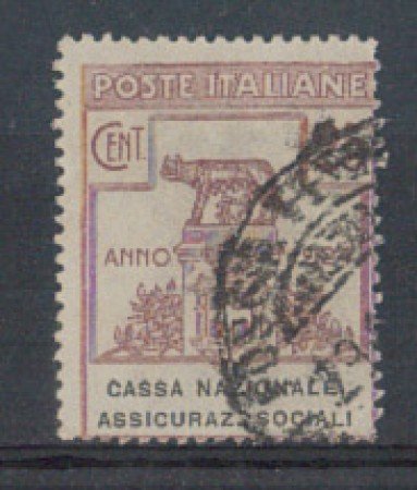 1924 - LOTTO/REGSS26UA - REGNO - 25c. CASSA NAZ. ASSIC. SOCIALI