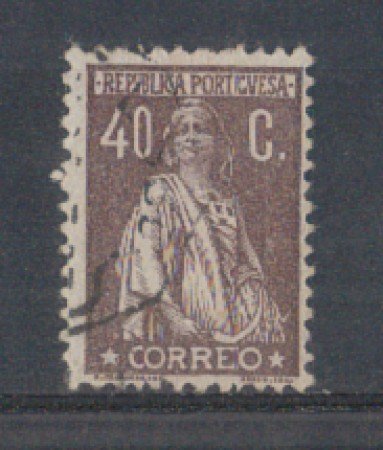 1923 - LOTTO/9669NU - PORTOGALLO - 40c. BRUNO - USATO