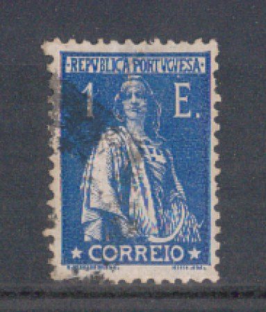 1923 - LOTTO/9669SU - PORTOGALLO - 1e. AZZURRO - USATO