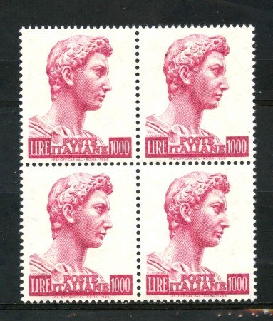 1974 - LOTTO/6615QN - REPUBBLICA - 1000 L. SAN GIORGIO - QUARTINA NUOVI
