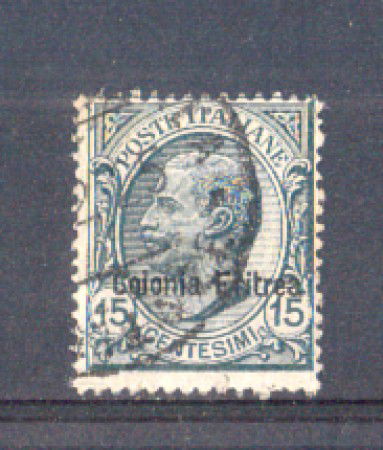 1918 - LOTTO/ERIT47U - ERITREA - 15c. ARDESIA - USATO