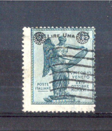 1924 - LOTTO/11383 - REGNO - 1 Lira su 15 c. VITTORIA SOPRASTAMPATO - USATO