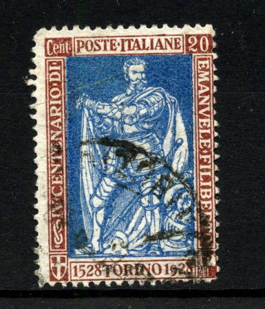 1928 - REGNO - LOTTO/42682 - 20 Cent. EMANUELE FILIBERTO DENTELLATURA 13,5 - USATO
