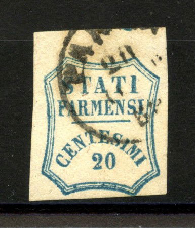 1859 - DUCATO DI PARMA - LOTTO/40245 - 20 cent. AZZURRO  GOVERNO PROVVISORIO - USATO