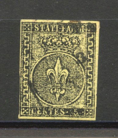 1852 - DUCATO DI PARMA - LOTTO/40234 - 5 cent. GIALLO ARANCIO - USATO